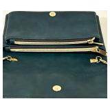 Street Level Purse - Teal Leather with Gold Chain Strap