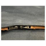 TUMI Navy Nylon Backpack with Tan Leather Trim & Front Zip Pockets