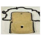 Borse in Pelle Beige Suede Chain Shoulder Bag - Made in Italy