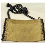 Borse in Pelle Beige Suede Chain Shoulder Bag - Made in Italy