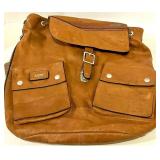 Tumi Backpack Brown Leather - Front Pockets & APW Patch