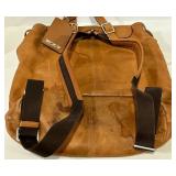 Tumi Backpack Brown Leather - Front Pockets & APW Patch