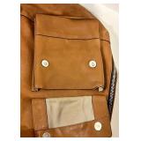 Tumi Backpack Brown Leather - Front Pockets & APW Patch