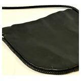 De Vecchi Leather Handbag - Made in Italy - Black Crossbody with Braided Strap