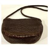 De Vecchi by Hamilton Hodge Made in Italy Woven Leather Shoulder Bag