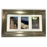 Framed Photographs - 2-Piece Set: Black & White War Photo & 3-Photo Landscape Collage
