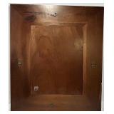 Wood Frame Mirror with Beveled Inner Frame & Dark Brown Finish