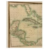 West India Islands Central America Map - Framed Wall Art