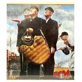 Framed Vintage Baseball Painting - Three Umpires
