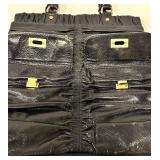 Alexis Hudson Convertible Leather Bag - Expansion Zipper, Dark Purple/Black