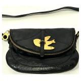 Marc by Marc Jacobs Leather Crossbody Bag Black & Gold Bird Clasp