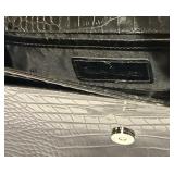 Ralph Lauren Crocodile-Embossed Leather Wallet Clutch - Black