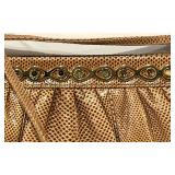 NEW Judith Leiber Brown Snakeskin Evening Clutch With Gem-Trim Gold Frame