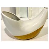 White Ceramic Dinnerware & Decor Set with Gold Accent - Assorted Pieces