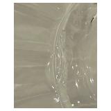 Crystal Glass Centerpiece Bowl & Tall Vase & 2 Geometric Ashtrays