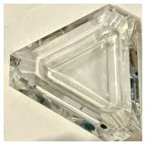 Crystal Glass Centerpiece Bowl & Tall Vase & 2 Geometric Ashtrays