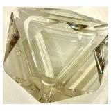 Crystal Glass Centerpiece Bowl & Tall Vase & 2 Geometric Ashtrays