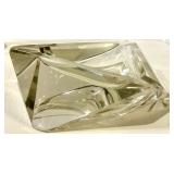 Crystal Glass Centerpiece Bowl & Tall Vase & 2 Geometric Ashtrays