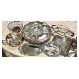 Vintage Silver Plate Serving Set - Rococo Trays, Bowls & Compotes & Stand