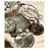 Vintage Silver Plate Serving Set - Rococo Trays, Bowls & Compotes & Stand