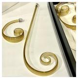 Glass Rods for a Chandelier - Amber Curved Tubes & Spiral Ends