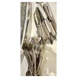 Mikasa Silver-Plate Flatware Set with Grapevine Motif - Serving Tray & Divided Dish