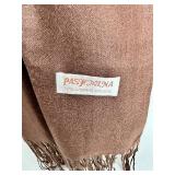 Pashmina Scarves - 3-Pack - 100% Cashmere - Purple, White & Brown