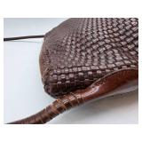 De Vecchi by Hamilton Hodge Woven Leather Shoulder Bag - Made in Italy