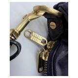 Alexis Hudson Convertible Leather Bag - Expansion Zipper, Dark Purple/Black