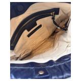 Alexis Hudson Convertible Leather Bag - Expansion Zipper, Dark Purple/Black