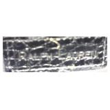 Ralph Lauren Crocodile-Embossed Leather Wallet Clutch - Black