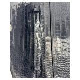 Ralph Lauren Crocodile-Embossed Leather Wallet Clutch - Black