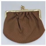 NEW Judith Leiber Brown Snakeskin Evening Clutch With Gem-Trim Gold Frame