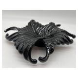 Arte International Black Glass Flower Sculpture - Made in Italy
