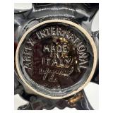 Arte International Black Glass Flower Sculpture - Made in Italy