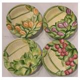 Made in Italy 8in Ceramic Fruit Plates - Set of 4