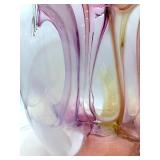 Peter Bramhall Glass Sculpture - Signed 1990 Abstract Art Glass Vessel - LARGE 12" x 16.5"