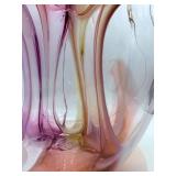 Peter Bramhall Glass Sculpture - Signed 1990 Abstract Art Glass Vessel - LARGE 12" x 16.5"