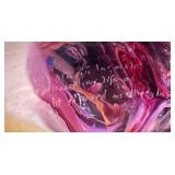 Peter Bramhall Glass Sculpture - Signed 1990 Abstract Art Glass Vessel - LARGE 12" x 16.5"