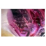 Peter Bramhall Glass Sculpture - Signed 1990 Abstract Art Glass Vessel - LARGE 12" x 16.5"