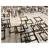Brutalist Mid-Century Metal Square-Frame Sculpture - Abstract Geometric Art