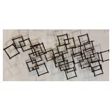 Brutalist Mid-Century Metal Square-Frame Sculpture - Abstract Geometric Art