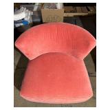 Vintage Style McCreary Modern Inc. Pink Velvet Swivel Chair