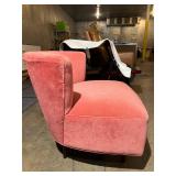 Vintage Style McCreary Modern Inc. Pink Velvet Swivel Chair