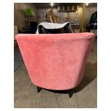 Vintage Style McCreary Modern Inc. Pink Velvet Swivel Chair