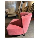 Vintage Style McCreary Modern Inc. Pink Velvet Swivel Chair