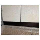 King Size Bed 57 H x 83 W - White Upholstered Headboard Panels