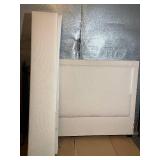 White Upholstered Bed Headboard & Footboard Panels Set 66" x 54"