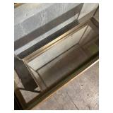 Crate & Barrel Libations Antique Gold Bar Cart - 33 in H x 33 in W x 14 in D