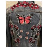 Zadig & Voltaire and Bagatelle Denim Jackets with Floral Embroidery & Butterflies, Unbranded Vest